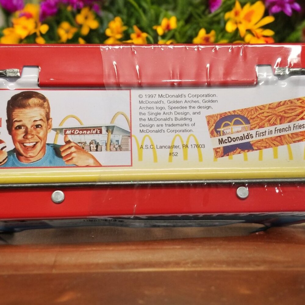 Mini Tin Lunch Box 1998 McDonald's Hamburger Golden Arches Collection Sealed - Picture 5 of 16